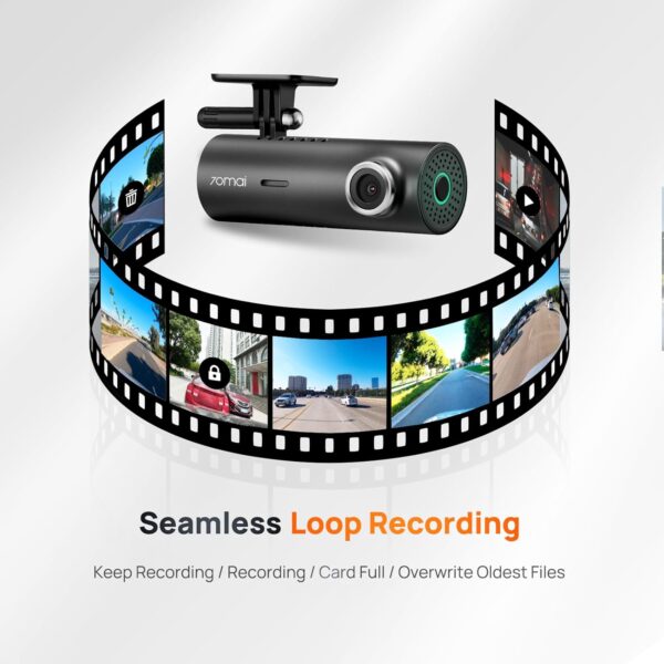 70mai Dash Cam M300, 1296P QHD, Built-in WiFi Smart Dash Camera for Cars, 140° Wide Angle FOV, WDR, Night Vision, iOS/Android Mobile App - Image 7