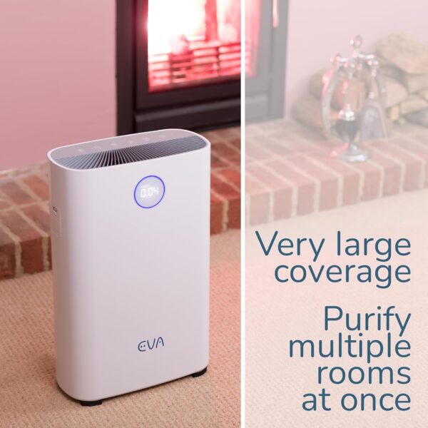 EVA Alto four Air Purifier, Ultra Silent 17dB, True HEPA 99.97% Allergen, Smoke, Pet Dander, Dust, Pollen Removal, Active Carbon - 55m² Multi-Room Coverage - Image 6