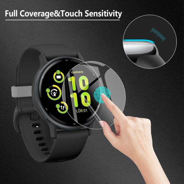 WFTE Screen Protector for Garmin Vivoactive 6 / Garmin Vivoactive 5 GPS 42MM, [4-Pack] Flexible TPU Film Screen Protector [Full Coverage] [HD Clear] [Bubble Free] Ultra-thin TPU Soft Film-size - Image 4