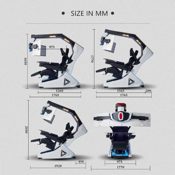 CSTAL Luxury Video Gaming Chair, High-Back Swivel Chair, Computer Table And Chair, Tilt Lock + Lumbar Support + Adjustable Backrest, for 3 Screens Ceiling RGB - Image 3
