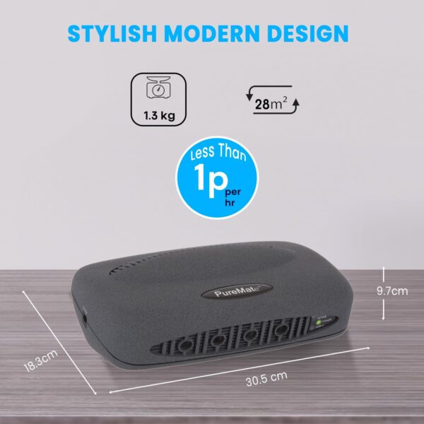 PureMate Ionic Air Purifier with Ioniser Protecting Against Airborne, Allergens, dust Pollen, Asthma Allergies, Personal Desktop Air Cleaner For Home or Work, Eliminates all Germs, 4 Watts - Image 3