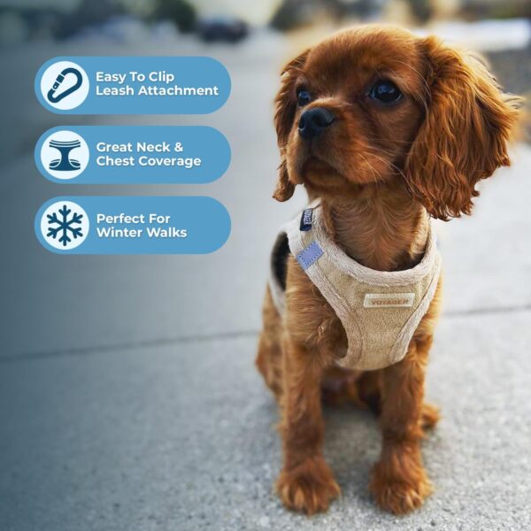 Voyager Step-In Plush Dog Harness by Best Pet Supplies - Step In Vest Harness for Small and Medium Dogs, Soft Plush, Latte, size S - Chest: 14.5 - 16" - Image 6