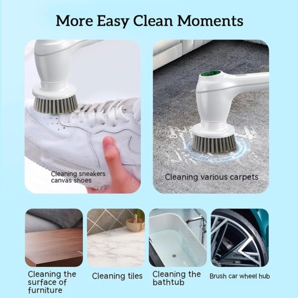 Electric Cleaning Brush, Electric Spin Scrubber Cordless Rechargeable with 4 Hours of Use Time, Power Scrubbers for Cleaning, Electric Scrubber… - Image 7