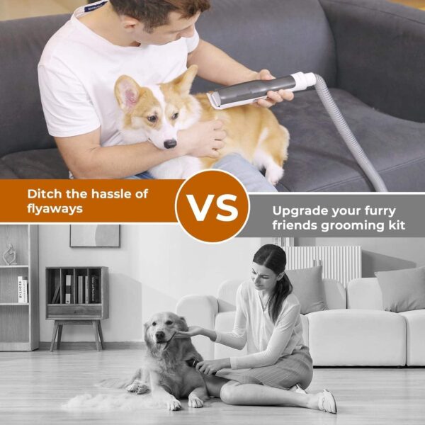 Pet Grooming Vacuum for Dog, 60dB Low Noise Dog Grooming Vacuum Kit Suck in 99% Hair, 7 Pet Grooming Tools, Dog Grooming Tools for Shedding Pet Hair for Dog and Cat - Image 6