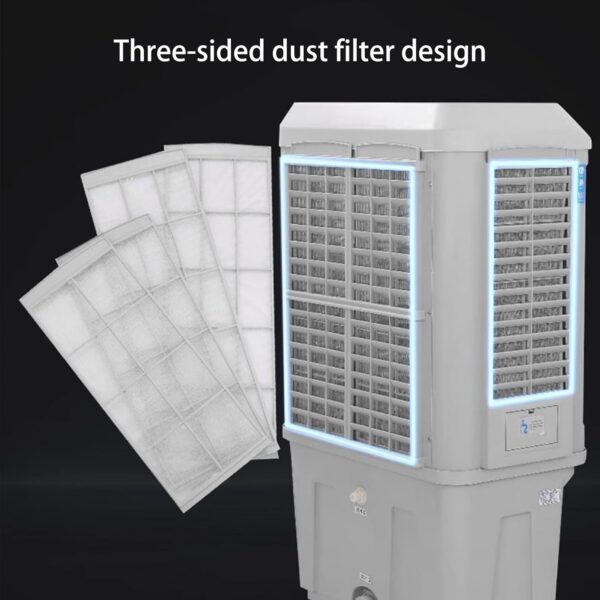 Portable Swamp Cooler, Ductless Air Conditioner with 120°Oscillation, 3 Wind Speed, 4 Ice Packs, Evaporative Air Cooler for Outdoor Indoor - Image 7