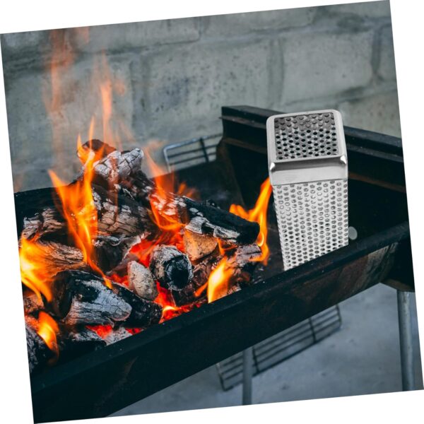 CAXUSD Stainless Steel BBQ Smoker Box 10 Inch Barbecue Grill Box for Gas/Charcoal/Electric Grill Outdoor Smoker Box Holes for Wood Chips - Image 7
