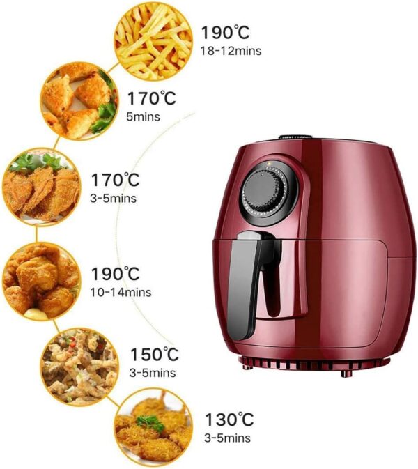 RANRANJJ Air Fryers Digital Air Fryer Oven,Oil-less Air Fryer Large-capacity,Multi-function Electric Fryer Household Fries Machine Hot Air Fryers Red(with Pizza Plate Cake Basket) - Image 5