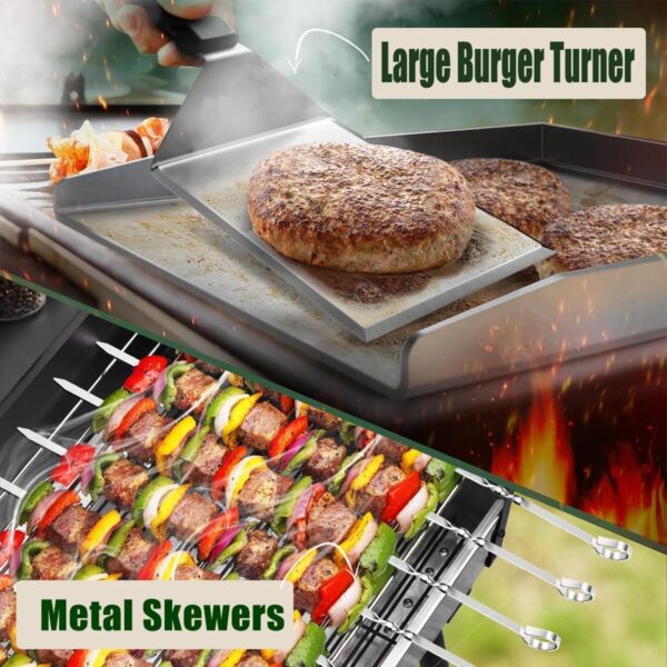 Gutenguy Griddle Accessories Kit, 22PCS Flat Top Grill Accessories Set for Blackstone, bbq Griddle Accessories with Basting Cover, Spatula, Scraper, Burger Press, Tongs, Cleaning Kit - Image 5