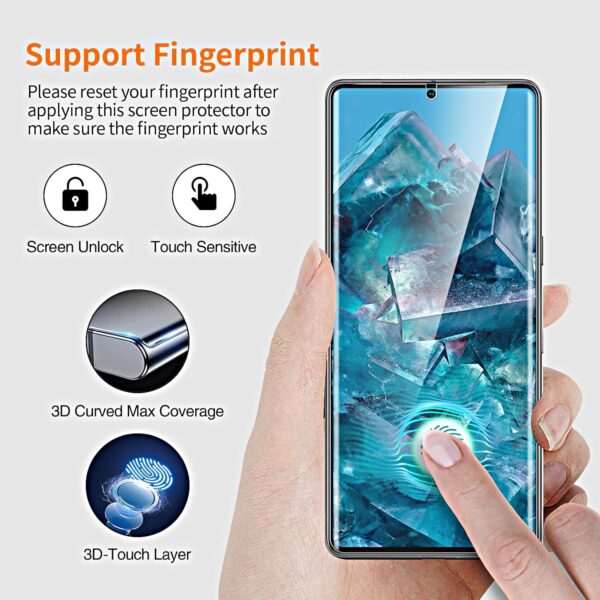 QUESPLE for Google Pixel 8 Pro Privacy Screen Protector [2 Pack], Anti-Spy Support Fingerprint Unlock Google 8 Pro Screen Protector Film, Full Coverage Flexible TPU Protector - Image 3