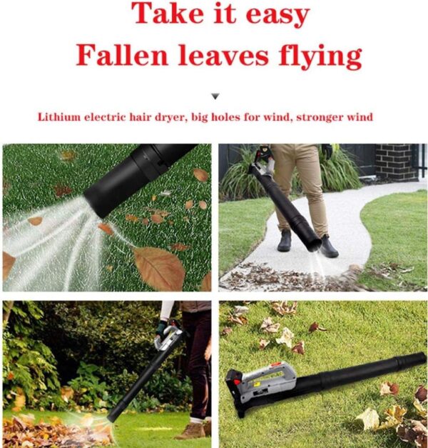 OZBME Cordless Leaf Blower, 3 in 1 Electric Garden Leaf Blower/Vacuum Shredder with 45L Large Collection Bcarry Leaves in Bag, 128F - Image 5