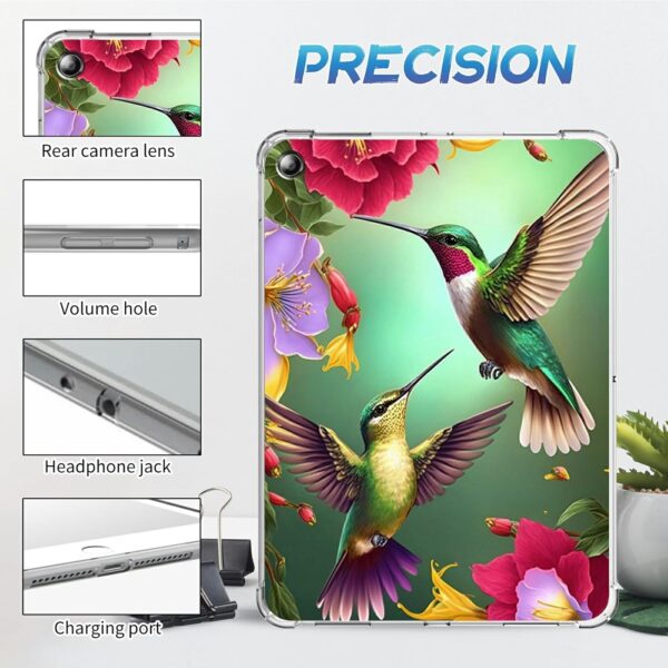 Dikoer for Samsung Galaxy Tab A9 8.7" 2023 SM-X110/X115/X117 Clear Tablet Case, Slim Back Shell Anti-Slip Soft TPU Protection Transparent Shockproof Cover for Galaxy Tab A9 2023, Hummingbird Flower - Image 8