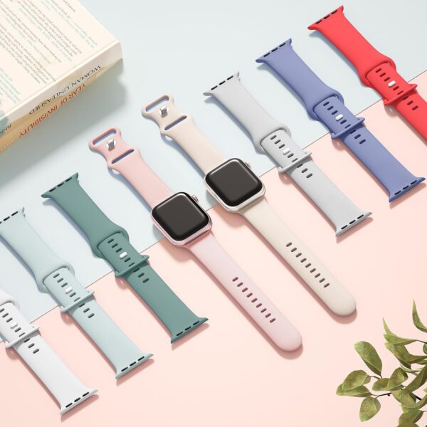 Yoohoo Sport Straps Compatible with Apple Watch Straps 38mm 40mm 41mm 42mm(Series 10) Women Men,Upgraded Soft Silicone Strap Replacement Watch Bands for Apple Watch Series 10 9 8 7 6 5 4 3 2 1 SE - Image 3