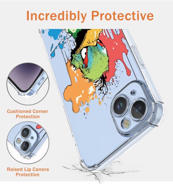 XINYEXIN Transparent Case for Samsung Galaxy A15 5G, Slim Shockproof TPU Bumper Clear Phone Case Cute Pattern, Colorful Cool Art Graffiti Series - Duck - Image 5
