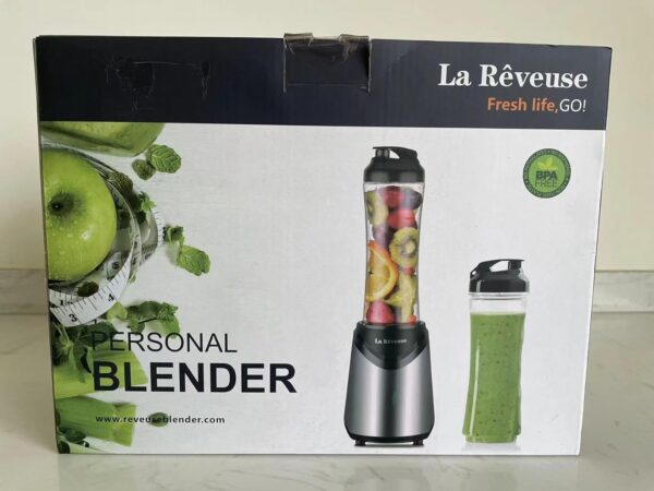 La Reveuse Smoothie Blender Personal Size with 2 BPA Free Portable Travel Sports Bottles (550ml),300 Watts,Silver - Image 12