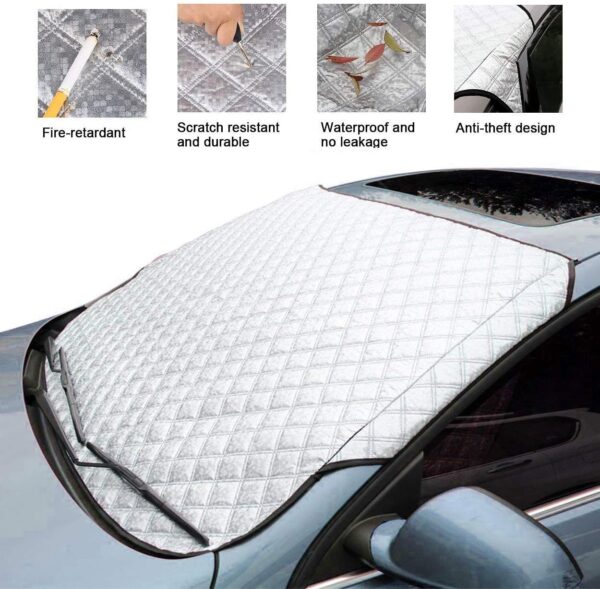 WeFine Heavy Duty Windscreen Protector - Frost, Snow, Ice, Sun, UV, Dust, Water Resistant - Perfect Fit for Cars & SUVs (145x100cm) - Image 3