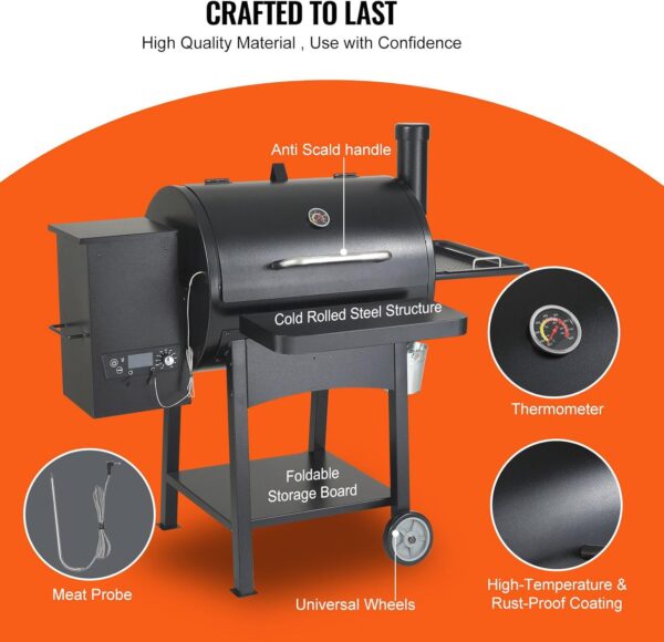 Portable Outdoor Cooking Charcoal Grill BBQ with Cart - Heavy Duty 53-inch - Ideal for Camping, Picnics, and Tailgating - Image 7