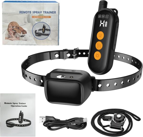 Anti Barking Collar with Remote, Dog Training Collar with 3 Modes Spray/Vibration/Beep, Rechargeable Dog Bark Collar Up to 500FT Control Range, Anti Bark Collars for Small Medium Large Dogs - Image 9