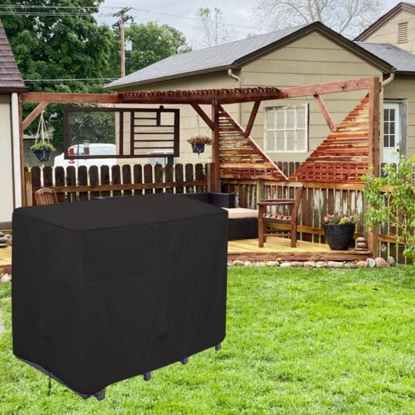 Izzybang Outdoor Bar Height Patio Cover for Rectangular Bar Height Dining Set - Heavy Duty Waterproof - 48'' Long - 4 Person - Image 8