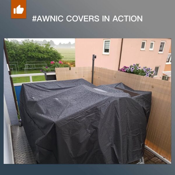 AWNIC Extra Large Garden Furniture Sectional Covers Waterproof 250x210x71cm Patio Furniture Set Covers for Outdoor Sofa Table Furniture Sets, 420D Oxford - Image 8