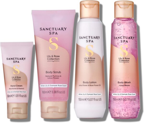 Sanctuary Spa Lily and Rose Collection Gift Set, Vegan, for Women, Birthday, Body and Bath Set - Image 7
