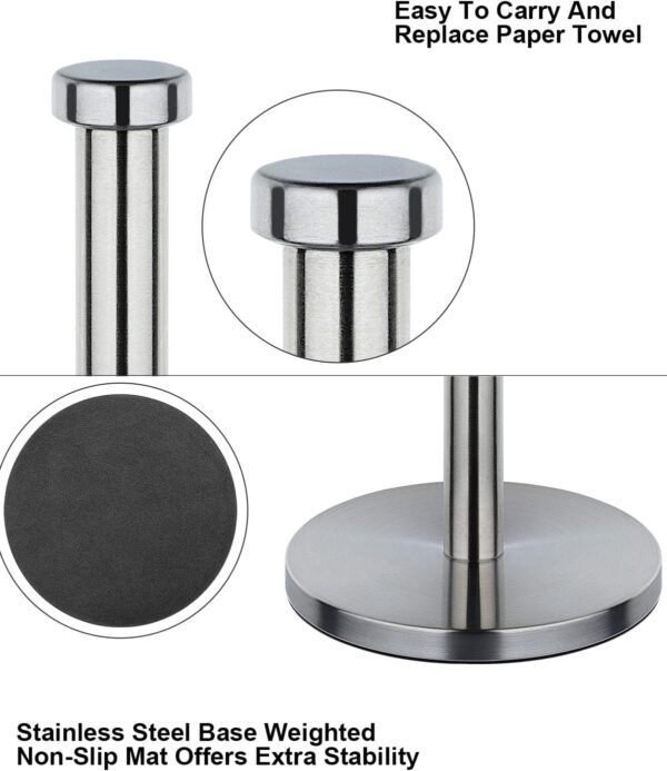 AFAXINRIE Kitchen Roll Holder,Paper Towel Holder,Stainless Steel, Silver - Image 4