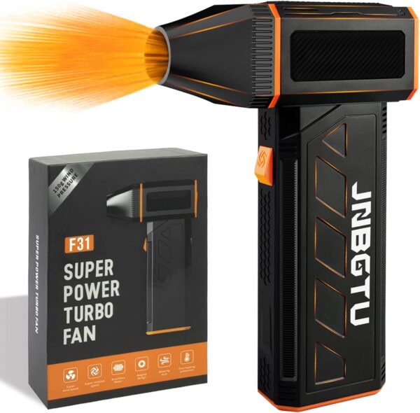 JNBGTU 130000RPM Jet Fan Mini Air Blower Turbo Fan, Compressed Air Duster PC Cleaner, 3-Speed Electric Air Dusters, Reusable Jet Dry Blower for Keyboard PC Deep Cleaning (F31) - Image 2
