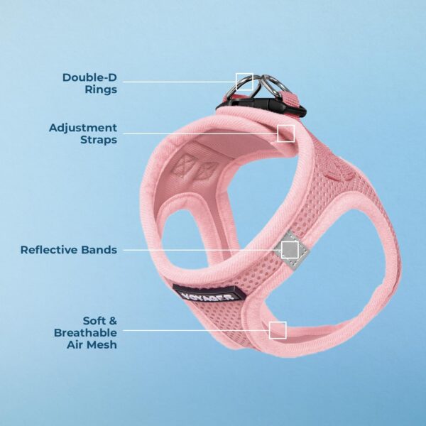 Voyager Step-In Air Dog Harness by Best Pet Supplies - All Weather Mesh Step in Vest Harness for Small and Medium Dogs, Pink, size S - Chest: 14.5 - 16" - Image 5