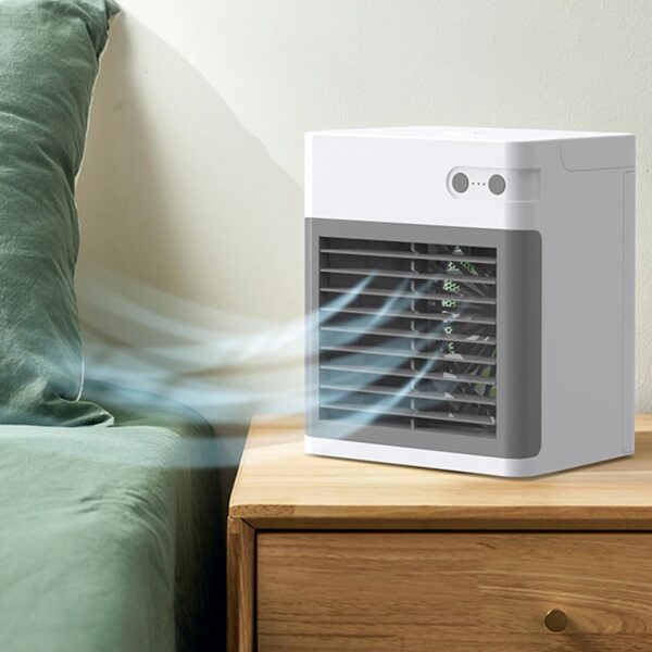 Rechargeable Evaporative Air Cooler - Portable Air Conditioner Fan, Wireless Air Cooling Fan, Colour LED Light with 3 Wind Speeds, 900 ml Water Tank, Personal AC Unit - Image 3