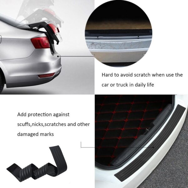 Youngine Universal Carbon Fibre Rubber Rear Guard Bumper Protector Anti-Scratch Trim Cover for Car Pickup SUV Truck,104cm/41 inches - Image 6