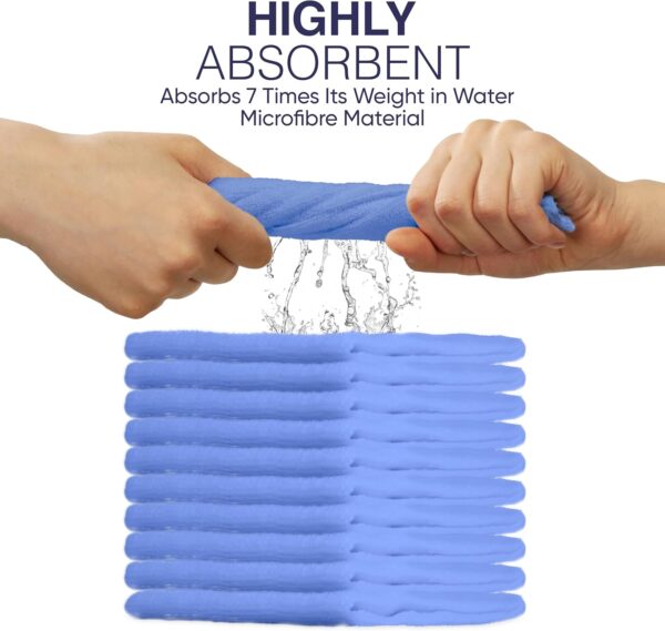 DCS Microfibre Cleaning Cloth, Blue, Pack of 10, Large Size: 40x40cm. Super Soft Premium Streak Free Washable Cloth Duster for Kitchen, Bathrooms, Surfaces, Mirrors, Car, Motorbike - Image 3