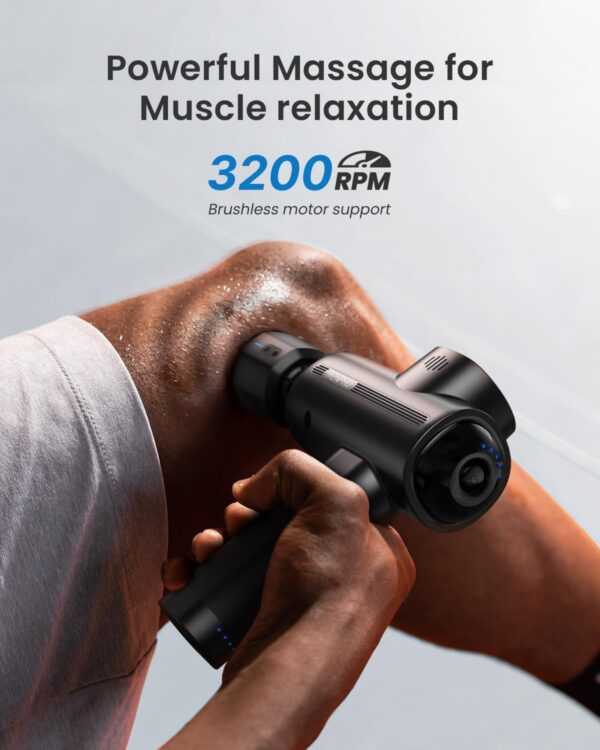 RENPHO Thermacool Massage Gun Deep Tissue with Heat and Cold Head, Mothers Day Gifts, Handheld Muscle Massager with Carry Case, Body Masajeadorfor Home Office Workout, Black - Image 7