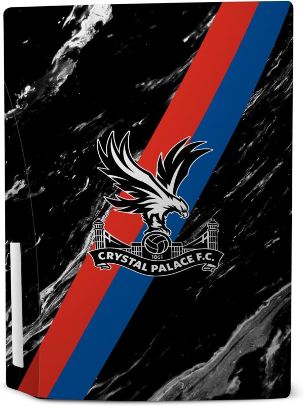 Head Case Designs Officially Licensed Crystal Palace FC Black Marble Logo Art Vinyl Faceplate Gaming Skin Decal Compatible With Sony PlayStation 5 PS5 Disc Edition Console & DualSense Controller - Image 4