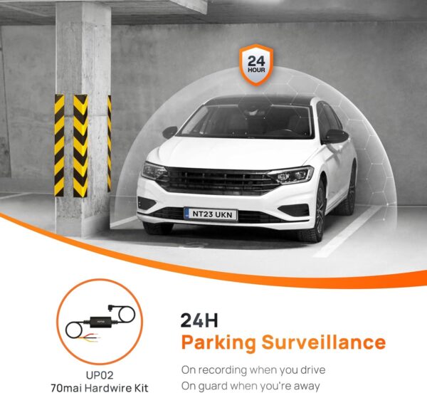 70mai Dash Cam M300, 1296P QHD, Built-in WiFi Smart Dash Camera for Cars, 140° Wide Angle FOV, WDR, Night Vision, iOS/Android Mobile App - Image 5