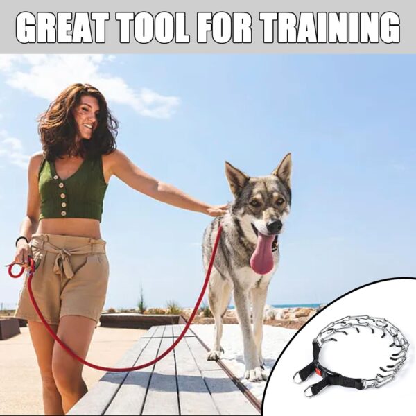 Dog Training Collar Anti Bark Collars Adjustable Durable Thick Prong Collars Dogs for Large Medium Pet Dogs Outdoor Trainings(3.0mm*50cm) - Image 7