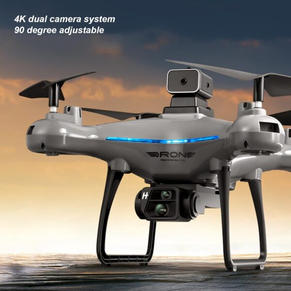 KY102 RC Drone, 4K HD Dual Camera 50X Zoom Aerial Photography Drone with Intelligent Hover, 1800mAh 4 Way Obstacle Avoidance 360° Flips Gesture Photography Remote Control Gift - Image 4
