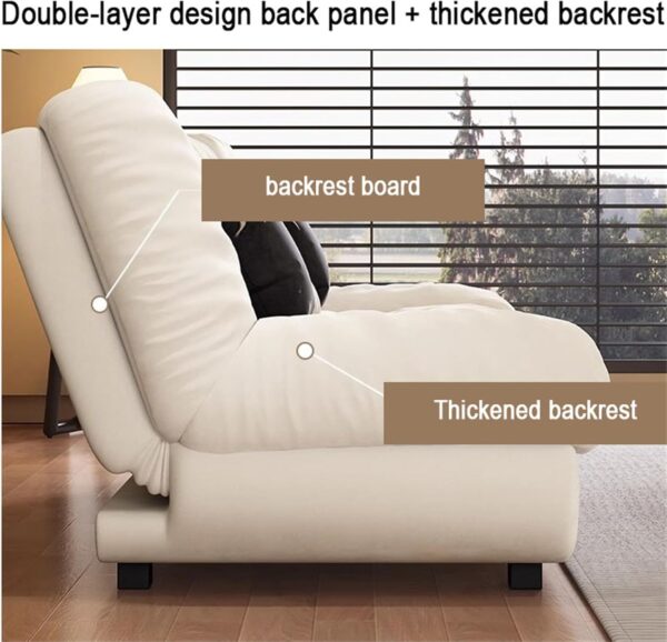 Convertible Futon Sofa Bed for Small Space, Adjustable Sleeper Sofa Tufted Loveseat Couch, Modern Loveseat Sofa Bed for Bedroom, Apartment, Office - Image 6