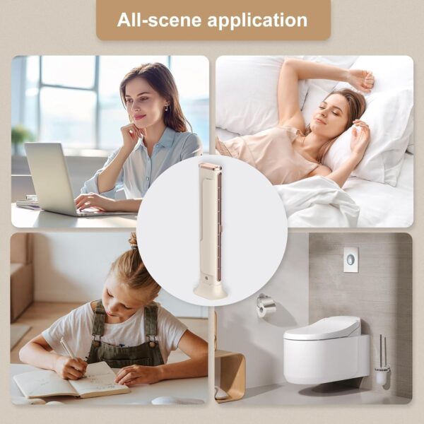 UoQo Portable Air Conditioner Tower fan Bladeless Outfany Cooling Ace Desktop Hanging Screen Portable AC with Quiet Rechargeable 3 Wind Speeds Portable Air Cooler with 360° Oscillating - Image 8