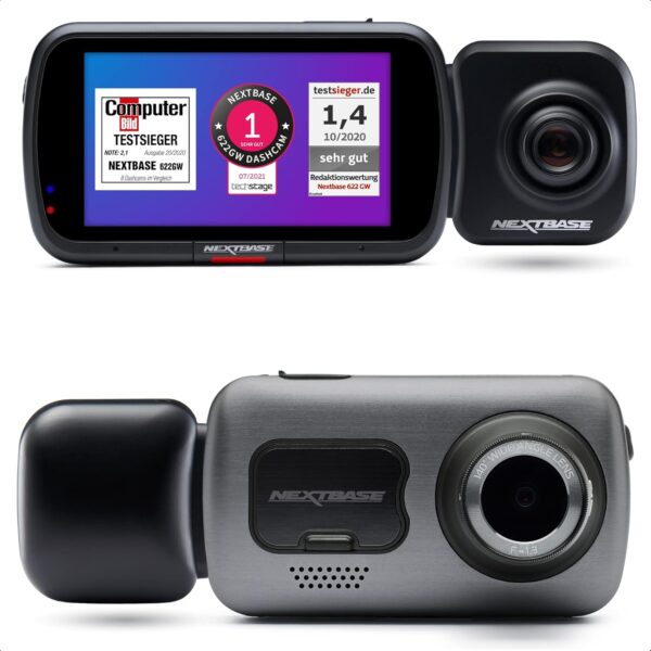 Nextbase 622GW Dash Cam Front and Rear Camera Click In 4K/30fps In Car UHD Recording - Dual 140° 6 lane wide Mini & Click In Rear cam with Offline GPS, what3words, Super Slow Motion 120FPS, Wifi - Image 2