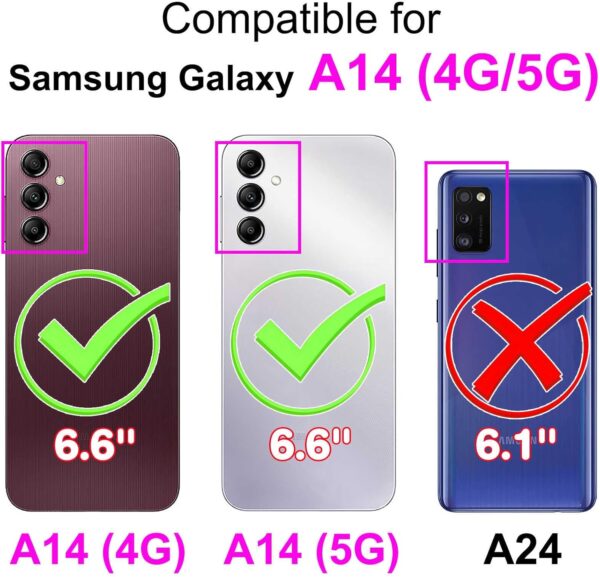 Haninsuze for Samsung Galaxy A14 5G / A14 4G Case PU Leather Wallet Book Flip Folio Stand View Magnetic Multi-Pattern Cover compatible with Samsung A14 Phone Case (Cat) - Image 3