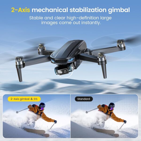 DEERC D65 4K EIS Camera Drone with 2-Axis Gimbal for Adults, 26-Min Long Flight Time, Easy GPS Quadcopter with Brushless Motor, 30FPS, Auto Return, Follow Me, Under 249g, Ideal for Beginners - Image 4