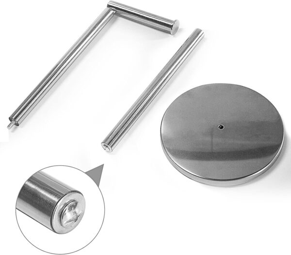 Topsky Free Standing Toilet Roll Holder Stainless Steel Rustproof Spare Toilet Paper Holder for 4-5 Jumbo Rolls Foldable Toilet Roll Storage for Bathroom Living Room Kitchen etc (Siliver) - Image 5