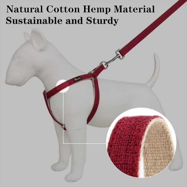 Plutus Pet Cotton Hemp Step In Dog Harness, Sustainable, Lightweight and Escape-Proof, Easy Walk Dog Harness for Puppy Small Medium and Large Dogs, Dark Red, S - Image 4