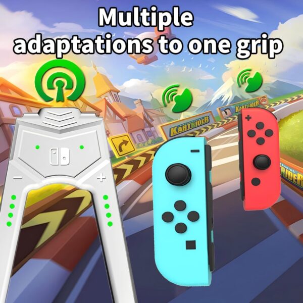 Haotianchi Switch Joy-Con charging handle is compatible with Nintendo Switch and OLED models, and can play while charging, with an indicator light, and a charging cable with a 2-meter Type-c (white) - Image 5