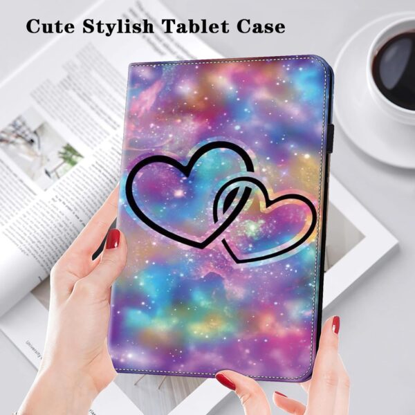 GLANDOTU Case for Samsung Galaxy Tab A9 8.7 inch 2023 (SM-X110/SM-X115/SM-X117) Tablet Case,Multi-View Slim and Lightweight Patterned Tablet Cover with Stand for Galaxy Tab A9 Case -Two hearts - Image 4