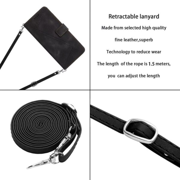 GoodcAcy Compatible with Sony Xperia 1 VI Phone Case Wallet with Strap for Women,Crossbody Lanyard and Wristlet Strap,Card Holder Leather Stand,Shockproof Protective Flip Cover,Black - Image 3