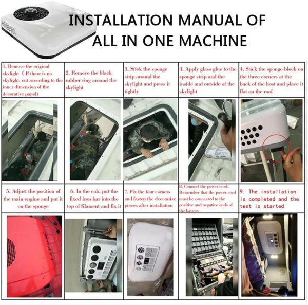 USEBEM 12V/24V DC Air Conditioner, 12V RV Rooftop DC Unit, For Truck, Boat, Automotive, Camper, Travel Trailer, White-12V - Image 9