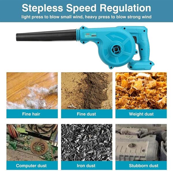 OZBME Blowers Cordless Leaf Blower 2 in 1 Cordless Electric Air Blower Suction Handheld Leaf Computer Dust Collector Cleaner Power Tool Blower Vacuum - Image 7