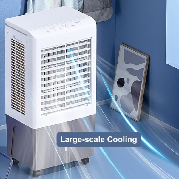 Evaporative Air Cooler Fan 50L Large Water Tank 3 Speeds Remote Control 7.5H Timer for Efficient Cooling - Image 3