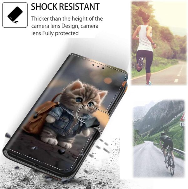 Haninsuze for Samsung Galaxy A14 5G / A14 4G Case PU Leather Wallet Book Flip Folio Stand View Magnetic Multi-Pattern Cover compatible with Samsung A14 Phone Case (Cat) - Image 7