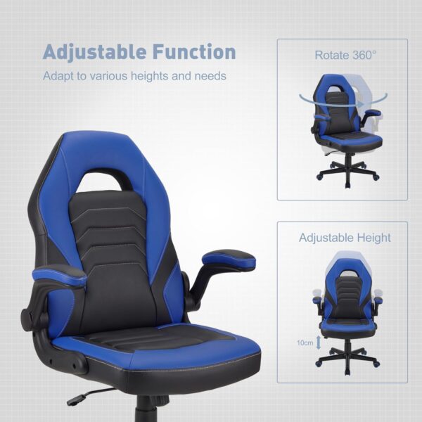 WangPangzi Gaming Chair Office desk chair,Adjustable Computer Chair PC Chairs Ergonomic High Back Office Racing Chair with Armrest,Swivel Leather Desk Chairs(Blue) - Image 7